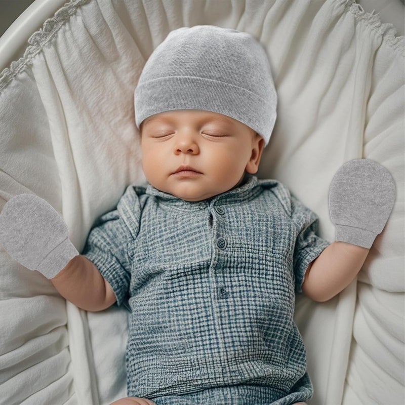 Fecawd Baby Hats and Mittens Newborn Hats Gloves Infant Beanie Soft Cap Mitten Sets for 0-6 Months Boys Girls - Image 3